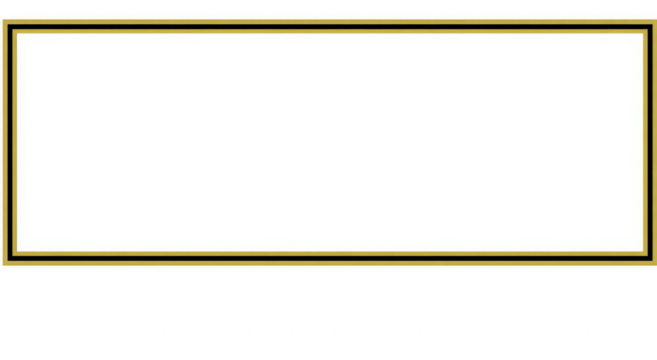 Empty rectangular frame with gold border