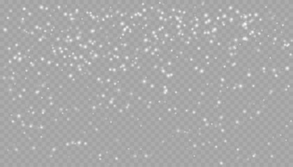 Realistic falling snow with snowflakes and clouds. Snowfall, snowflakes in different shapes and forms. Many white cold flake PNG elements
