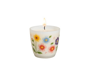 Floral Scented Candle in Decorative Glass