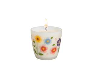 Floral Scented Candle in Decorative Glass