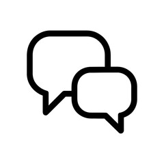 Fototapeta premium Two simple black outline speech bubbles overlapping for communication concept