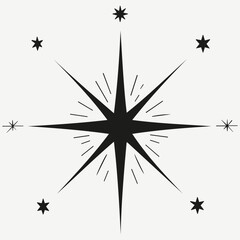 Fototapeta premium North star sketch illustration vector