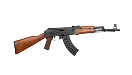 Replica toy of AK-47 isolated on transparent background