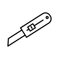 Flat vector icon design of paper cutter knife
