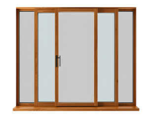 Wooden Sliding Door with Glass Panels - Exterior Home Feature