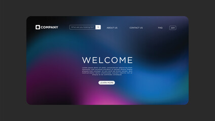 Modern welcome screen design for your website or app, stylish and vibrant user interface template