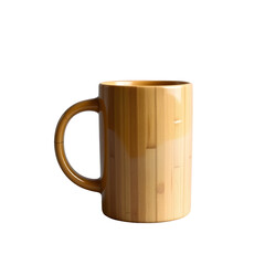 Wooden Mug Isolated on Transparent Background