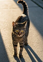 Tabby cat in sunlight