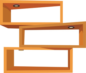 Stylish floating shelves with lights add a modern touch to your home decor project or interior design presentation