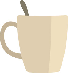 Enjoy a comforting cup of coffee with spoon ready for a delightful break anytime during the day