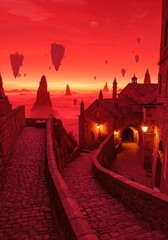 Red, mystical, mountain city