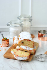 Christmas Stollen on White Background