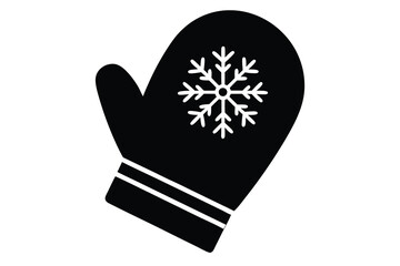 winter mitten vector icon