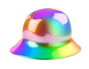 Iridescent Bucket Hat Vibrant 3D Render