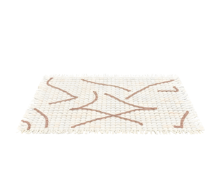 Beige Rug with Brown Abstract Lines - Home Decor