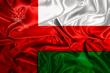 Waving national flag of Oman, 3D illustration.