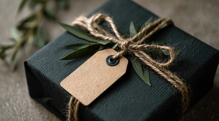 Dark gift box with natural accents