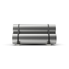 Stack of Steel Pipes on Pallet Isolated on Transparent Background