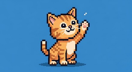 Adorable pixelated yellow duckling and its spotted egg. Cute 8-bit video game style animal character illustration.
