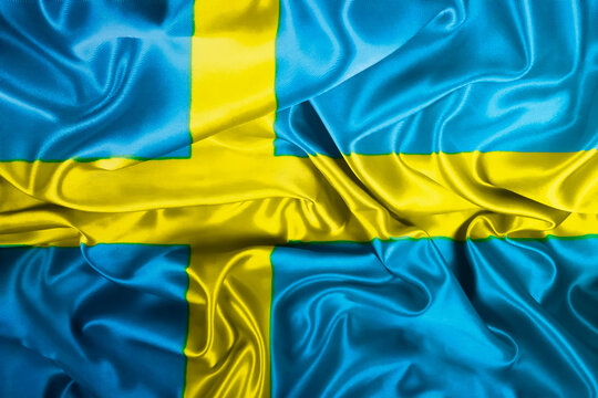 Waving national flag of Sweden, 3D illustration.