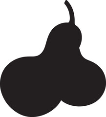 Ash Gourd vegetable in silhouette image white backgrpound