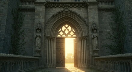 Obraz premium Gothic cathedral entrance