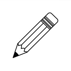 Simple hand drawn outline of a sharpened pencil