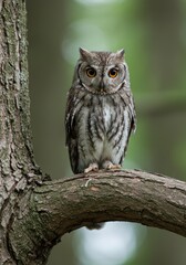 Fototapeta premium Owl perched on a branch