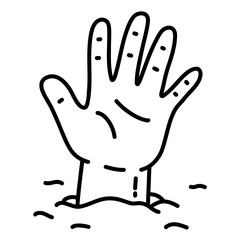 Obraz premium Body hand in the ground for halloween