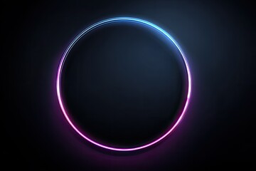 Empty circle framed by vibrant neon glow