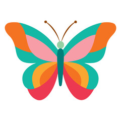 A vibrant butterfly animal vector on white background.