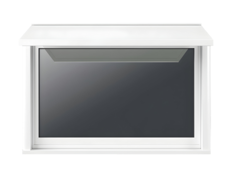 White Window with Shade and Frame