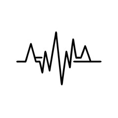 Heartbeat line representing medical condition and private healthcare icon  