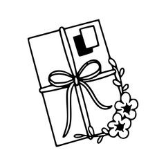 cute envelope with bow and flowers