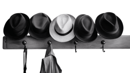 A centered view of hat rack, white background --ar 16:9