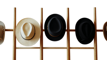A centered view of hat rack, white background --ar 16:9