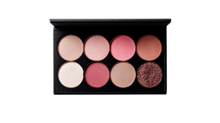 A centered view of makeup palette, white background --ar 16:9