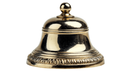 A plain image of brass bell, white background --ar 16:9