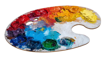 A single art palette, white background --ar 16:9