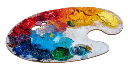 A single art palette, white background --ar 16:9