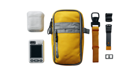 A studio shot of gadget pouch, white background --ar 16:9