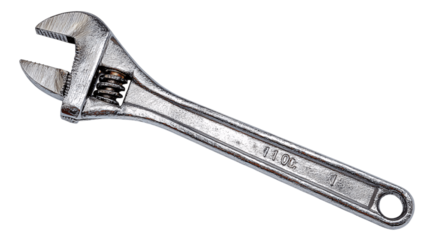 A white background photo of adjustable wrench, white background --ar 16:9