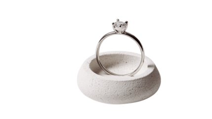 An individual ring holder, white background --ar 16:9