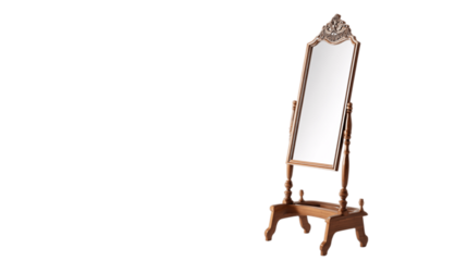 An isolated mirror stand, white background --ar 16:9