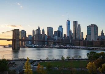 Obraz premium NYC Skyline at Sunset