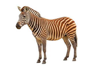 Fototapeta premium Illustration of a zebra with distinctive stripes isolated on transparent background