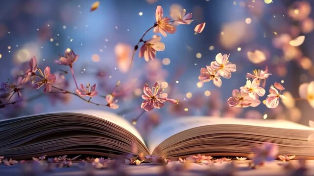 Open Book Floral Fantasy Blossoming Dreams Joyful Learning