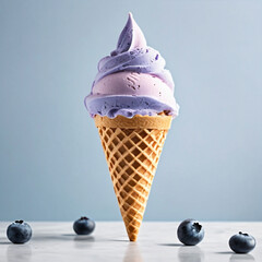 Swirled Ice Cream Cone in Pastel Colors