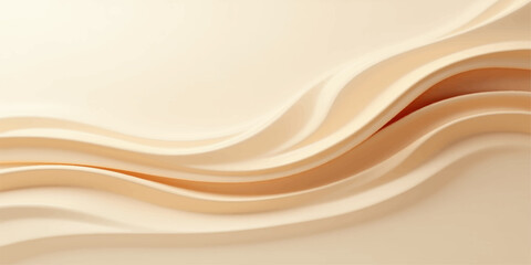 Abstract silk wave background with smooth flowing satin fabric texture and elegant gold cream vector design pattern