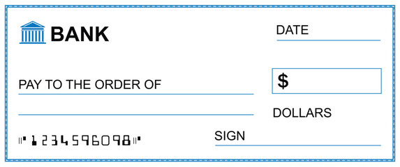 Presentation Check Template Giant Large Donor Check for Business. Vector
